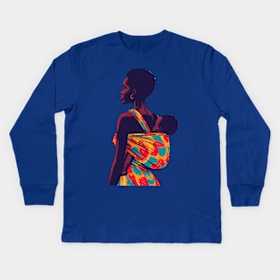Afrocentric Mother And Baby Kids Long Sleeve T-Shirt